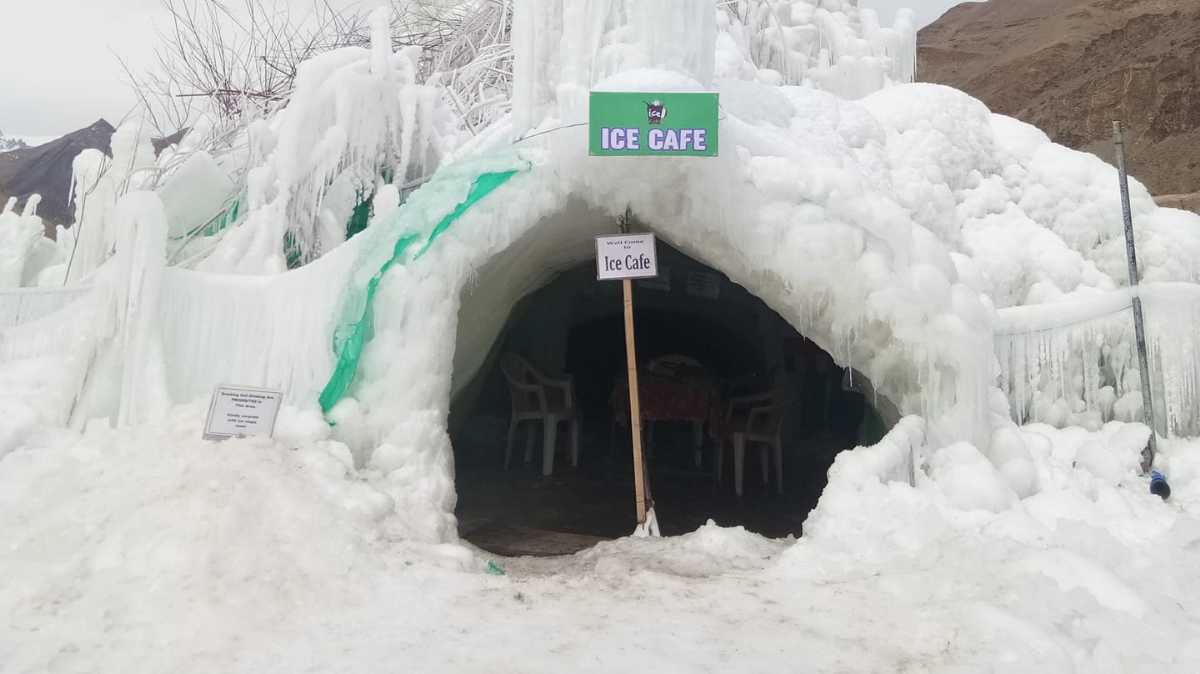 Ice Stupa Cafe in Ladakh