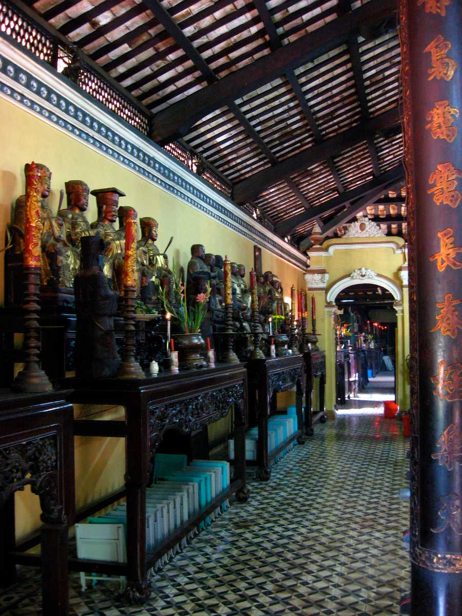 Wooden Buddhist Statues at the Giac Lam Pagoda