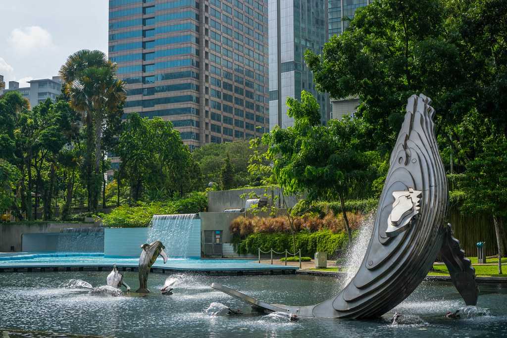 Ornate fountains at KLCC Park