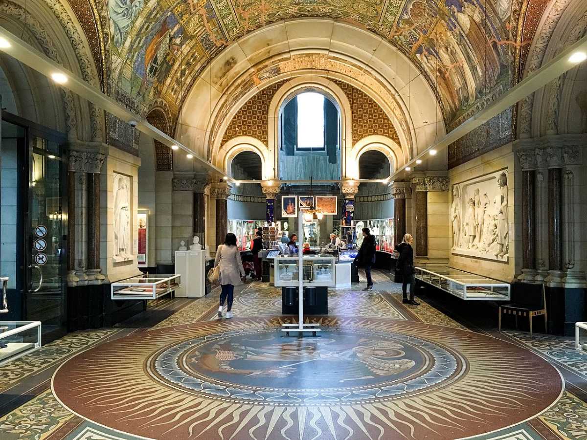 Inside the memorial hall (Old Church) at Kaiser Wilhelm Memorial Church, Berlin