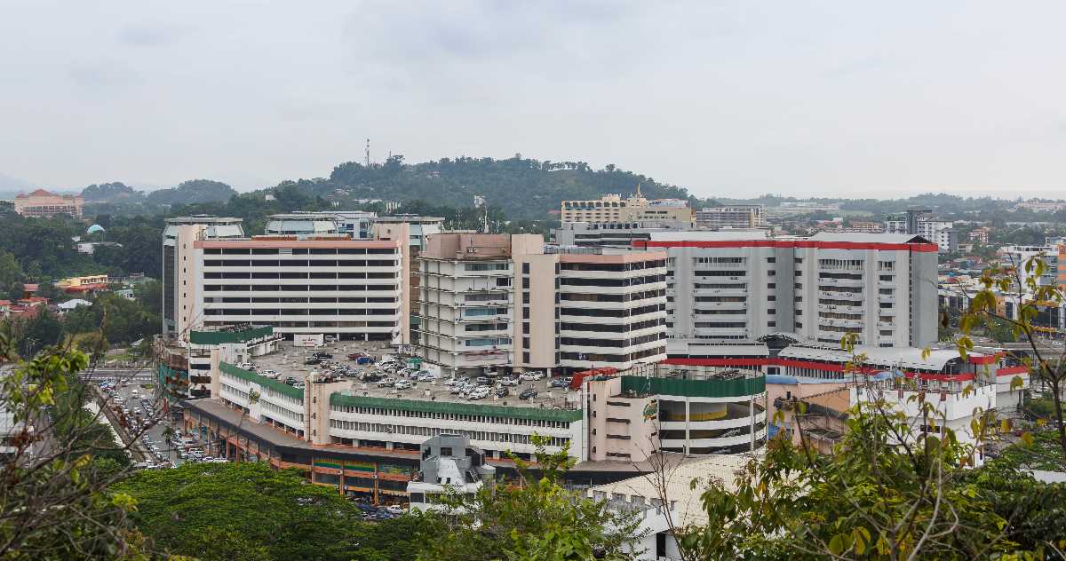 Panoramic view Karamunsing Complex in Kota Kinabalu 