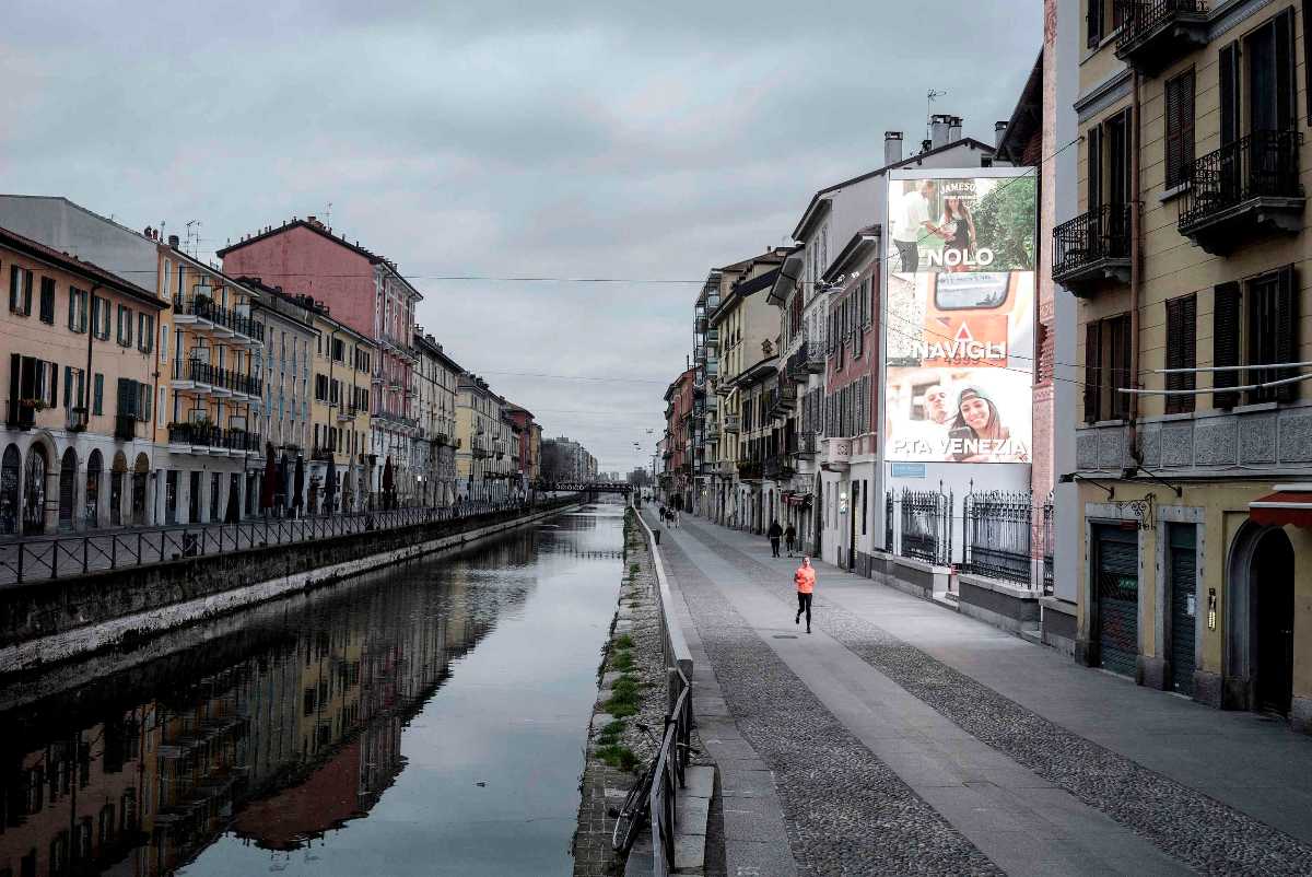 The Navigli, where the Milanese often gather at the end of the day.