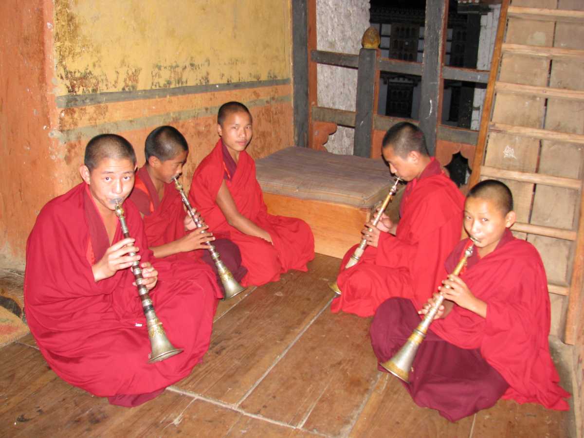 Monks at music