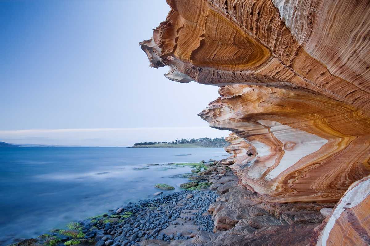 Painted Cliffs at Maria Island National Park in Tasmania