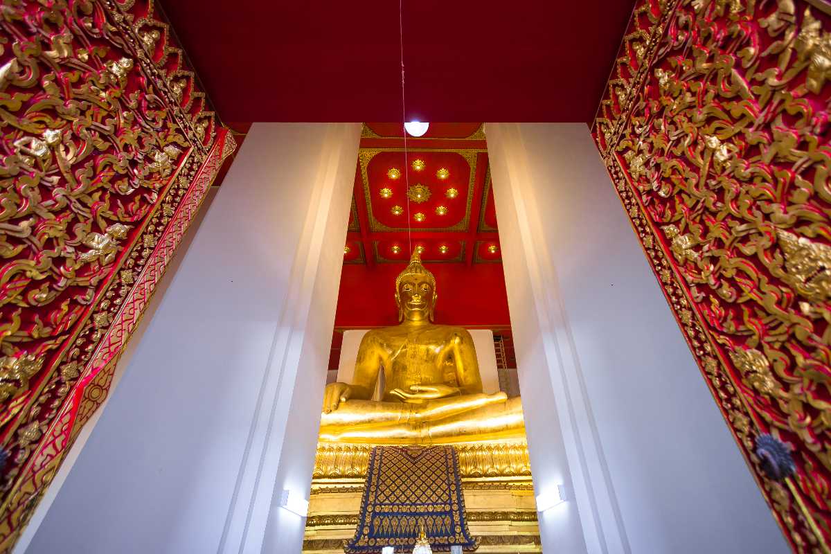 Buddha Statue inside Wihan Phra Mongkhon Bophit, Ayutthaya