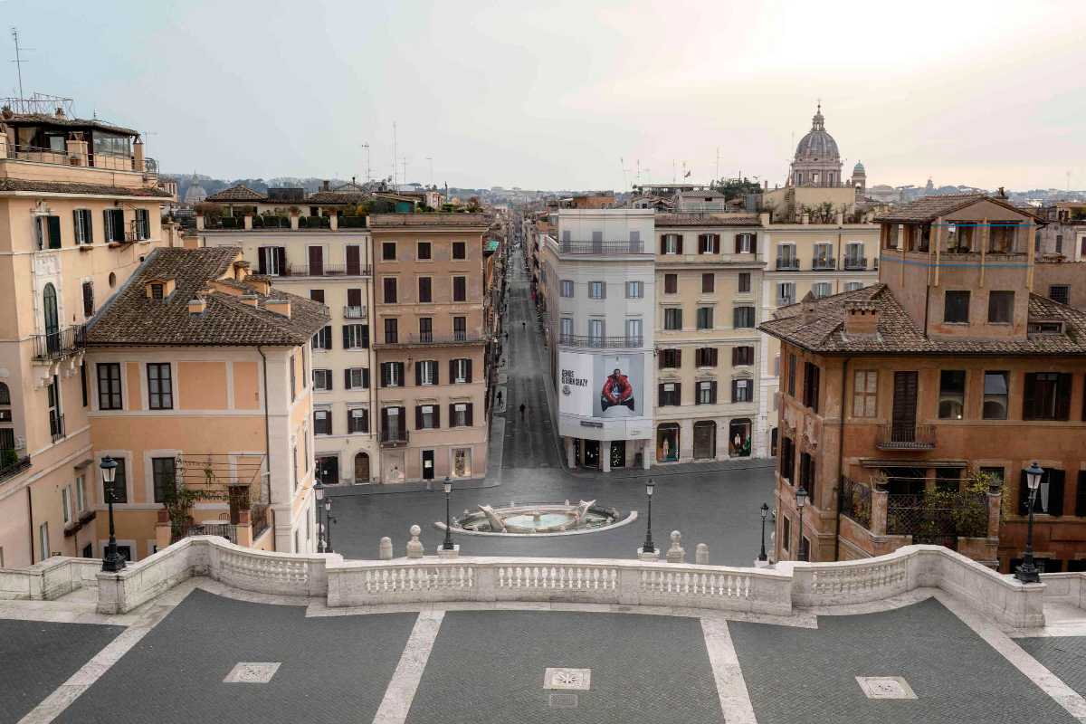 The view from the Spanish Steps.