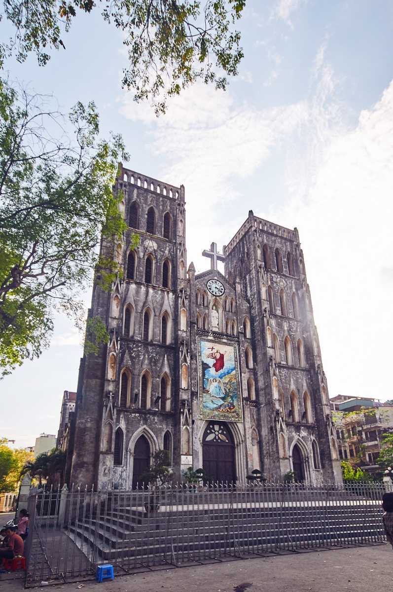 St Joseph's Cathedral in Hanoi is a popular example of French Architecture in Vietnam