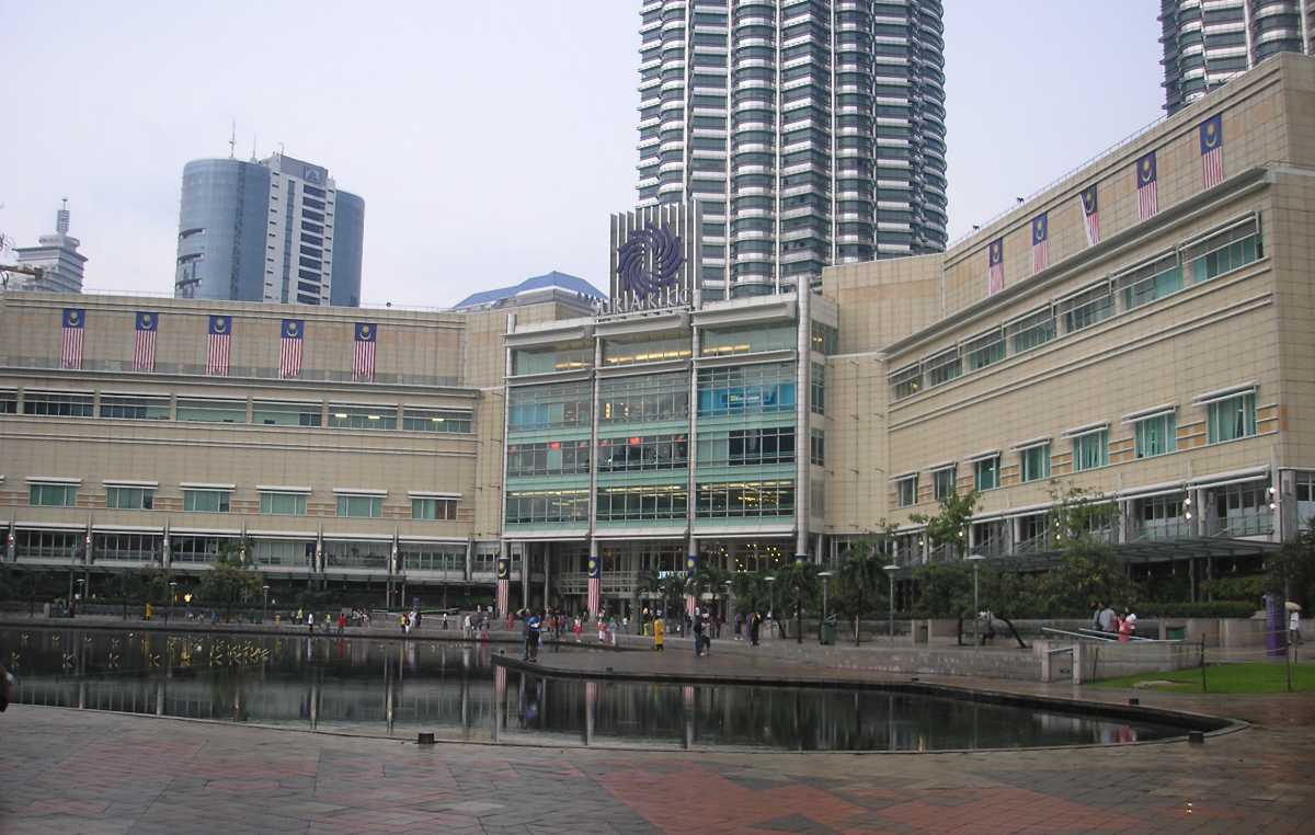 The glamorous Suria KLCC Mall in the backdrop