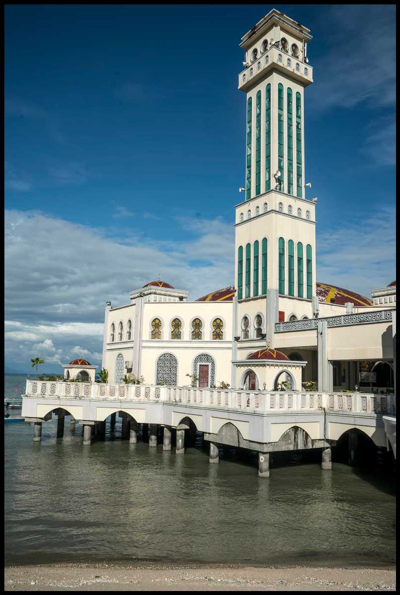 The seven-storey tower at Penang Floating Mosque