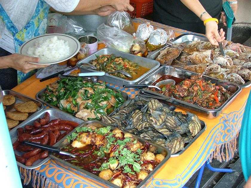 Thai Street Food at Rod Fai Train Night Market Bangkok