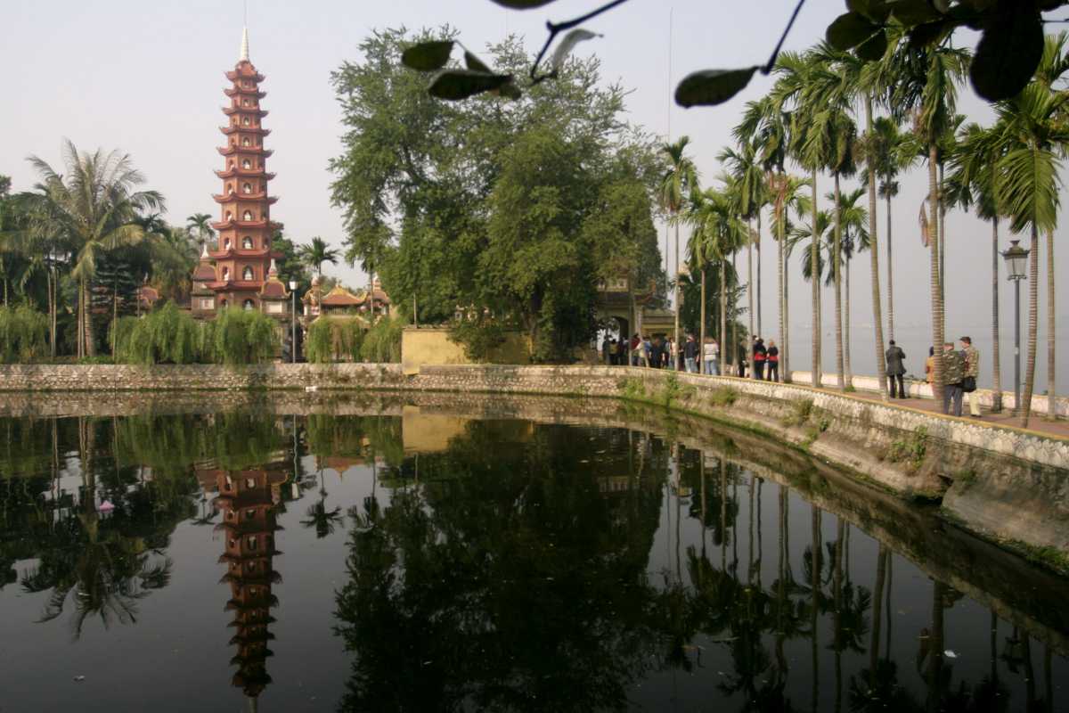 Tran Quoc Pagoda is near West Lake in Hanoi