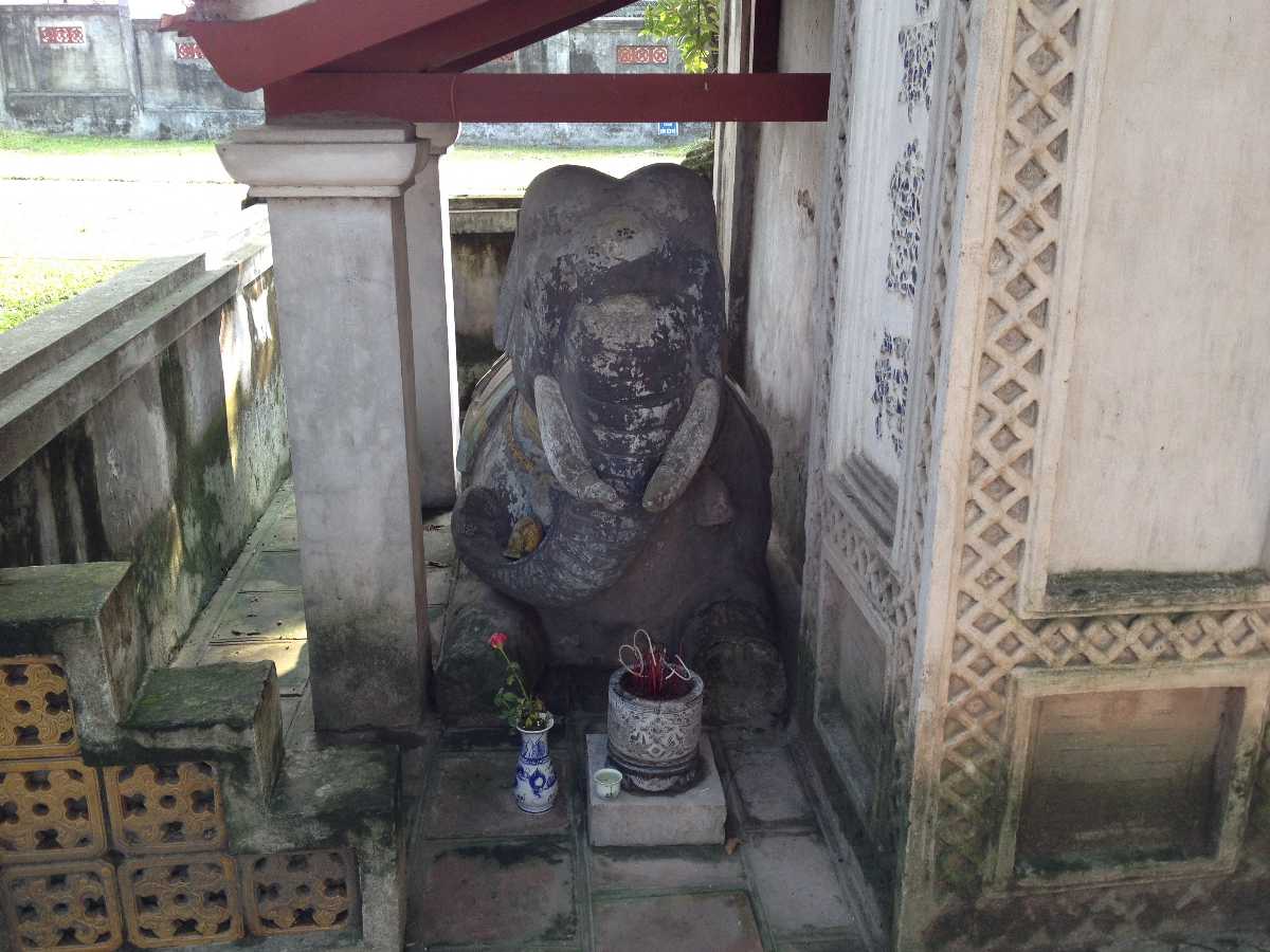 Kneeling Elephant Statue at Voi Phuc Temple Hanoi Vietnam