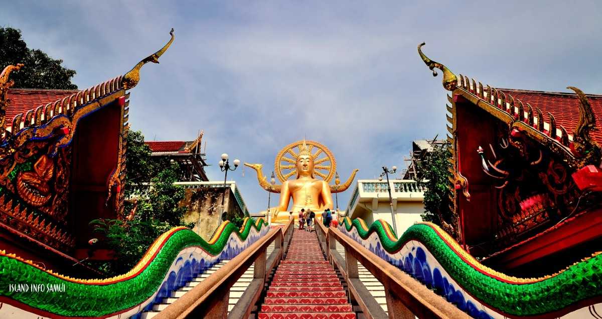 Stairs Leading to the Big Buddha Statue at Wat Phra Yai