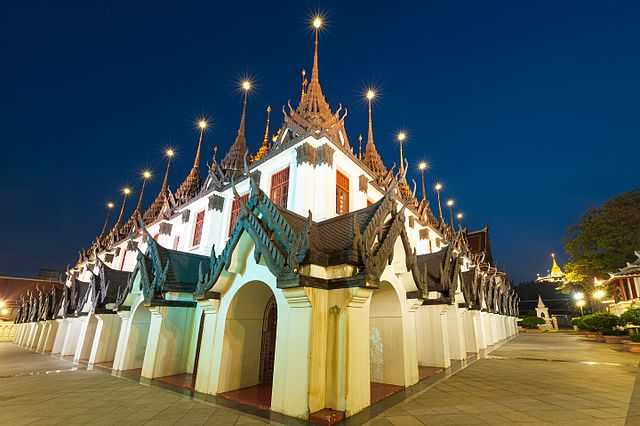 Loha Prasat Metal Castle at dusk