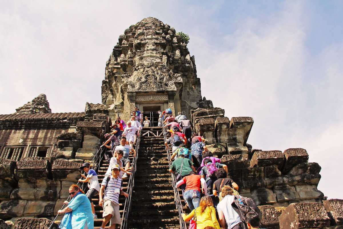 Tourists at Angkor Wat