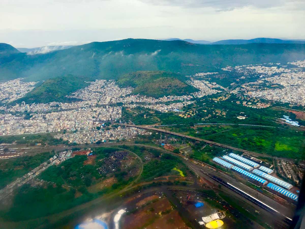 Visakhapatnam city from a Flight