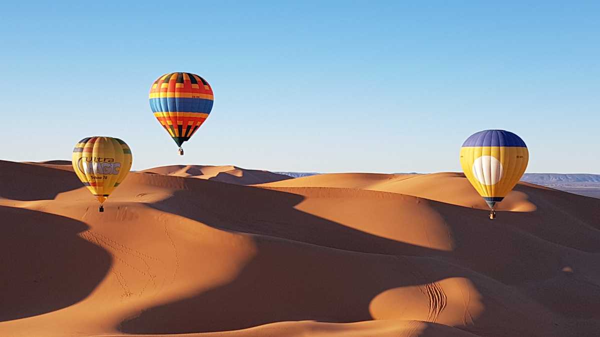 Hot Air Balloon Over Dubai Desert