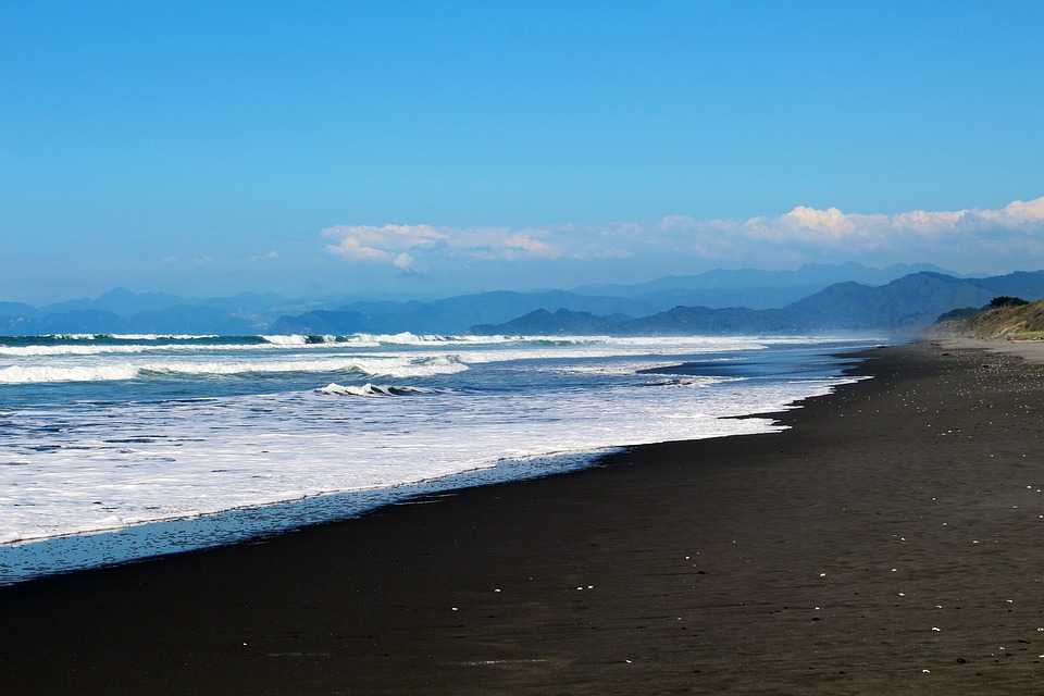 Black sand beaches