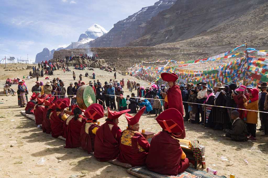 Monks and People of Sikkim at the Festival