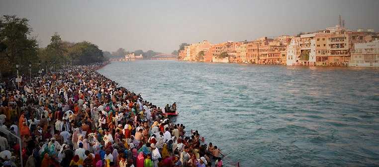 Bathing ghat on the Ganges