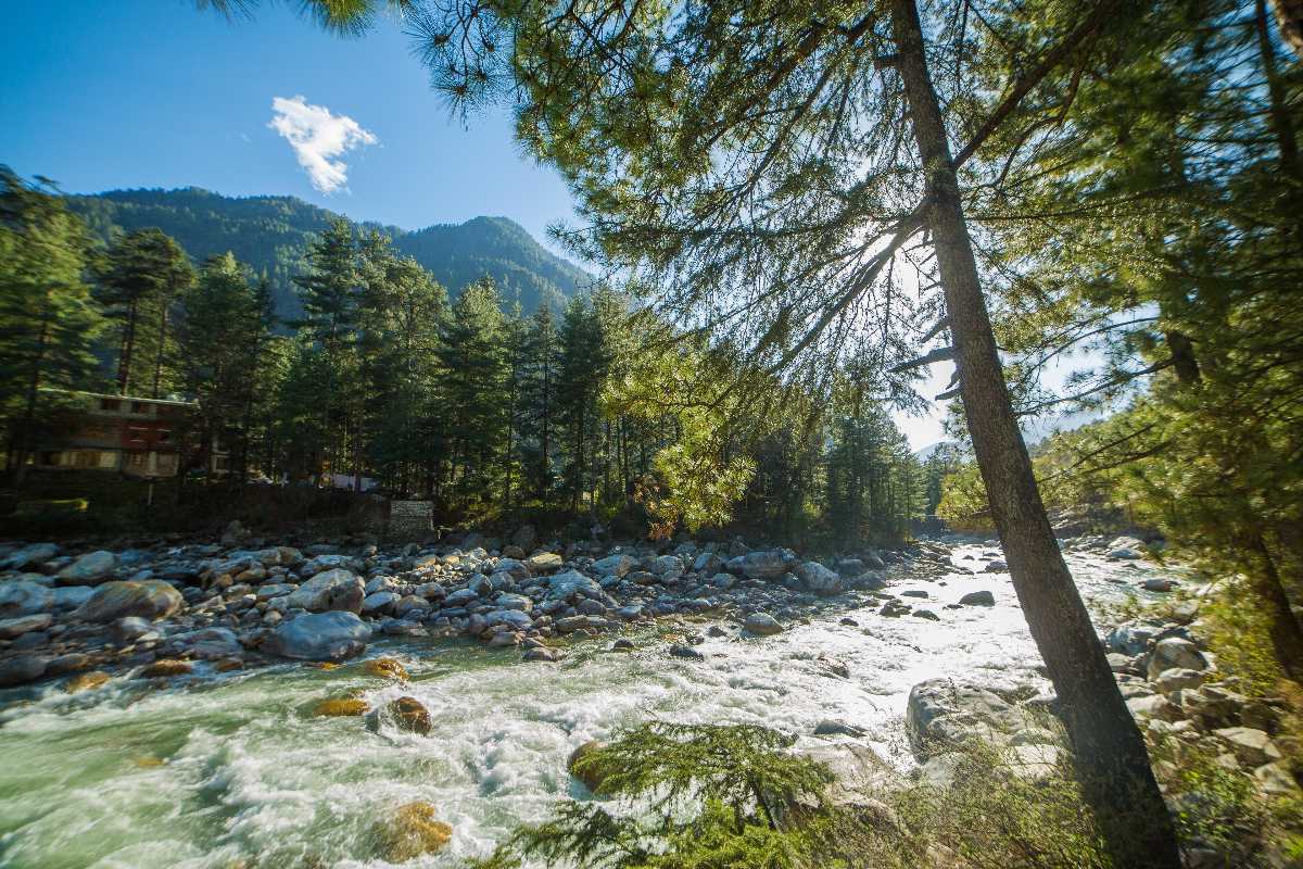 Parvati River on the banks of Kasol