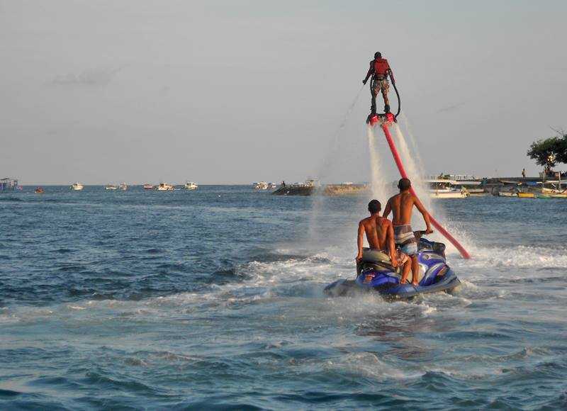 The thrilling flyboarding that some people gave a try at this beach (but we were too scared to try it- maybe next time!)