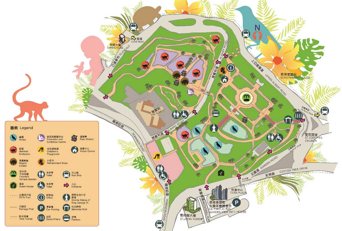 Hong Kong Zoological And Botanical Gardens Map