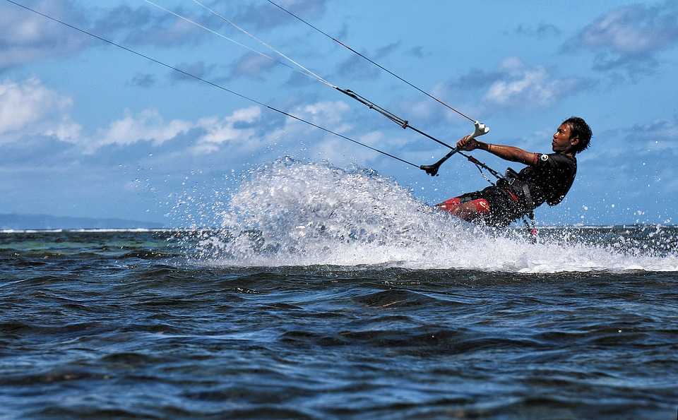 Kite surfing in Bali, Indonesia