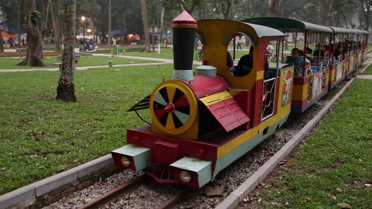 Train at Thong Nhat Park Hanoi Vietnam