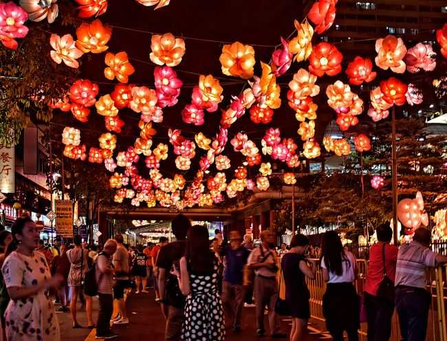 Mid autumn Festival at Chinatown, Singapore in September