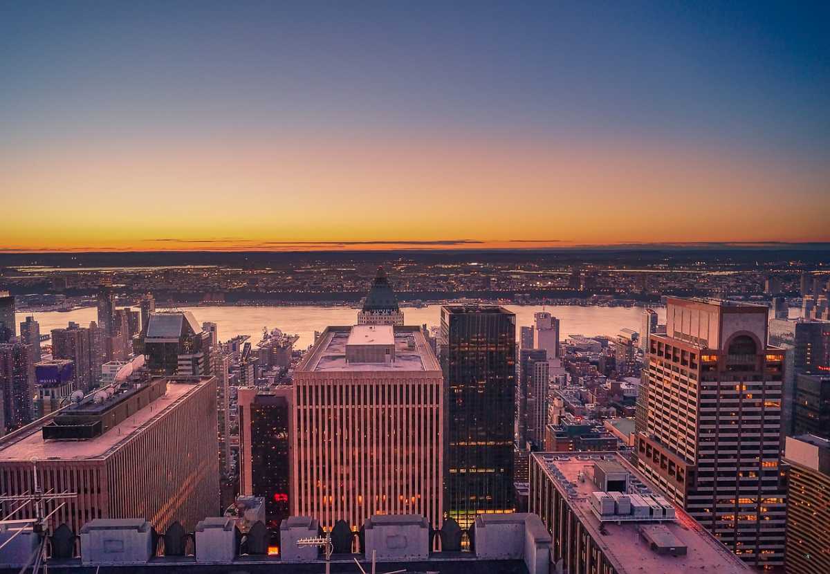 New York Skyline during Sunset