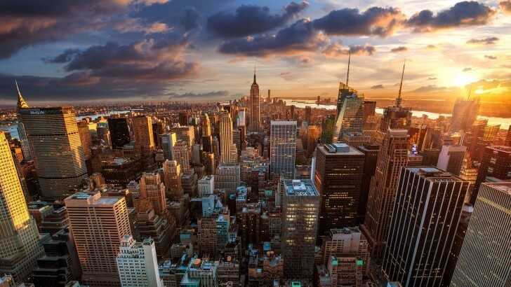 NYC Skyline at sunset