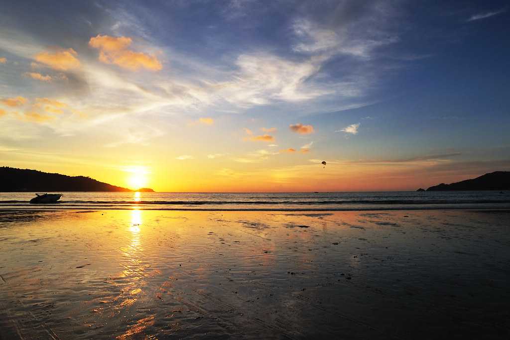 sunset at patong beach