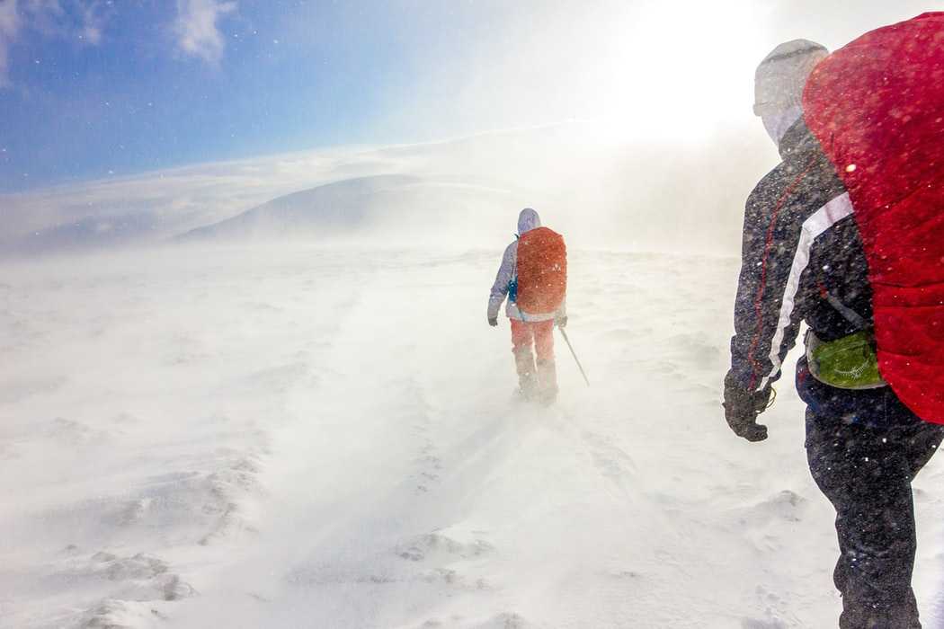 Winter winds during the snow trek in India