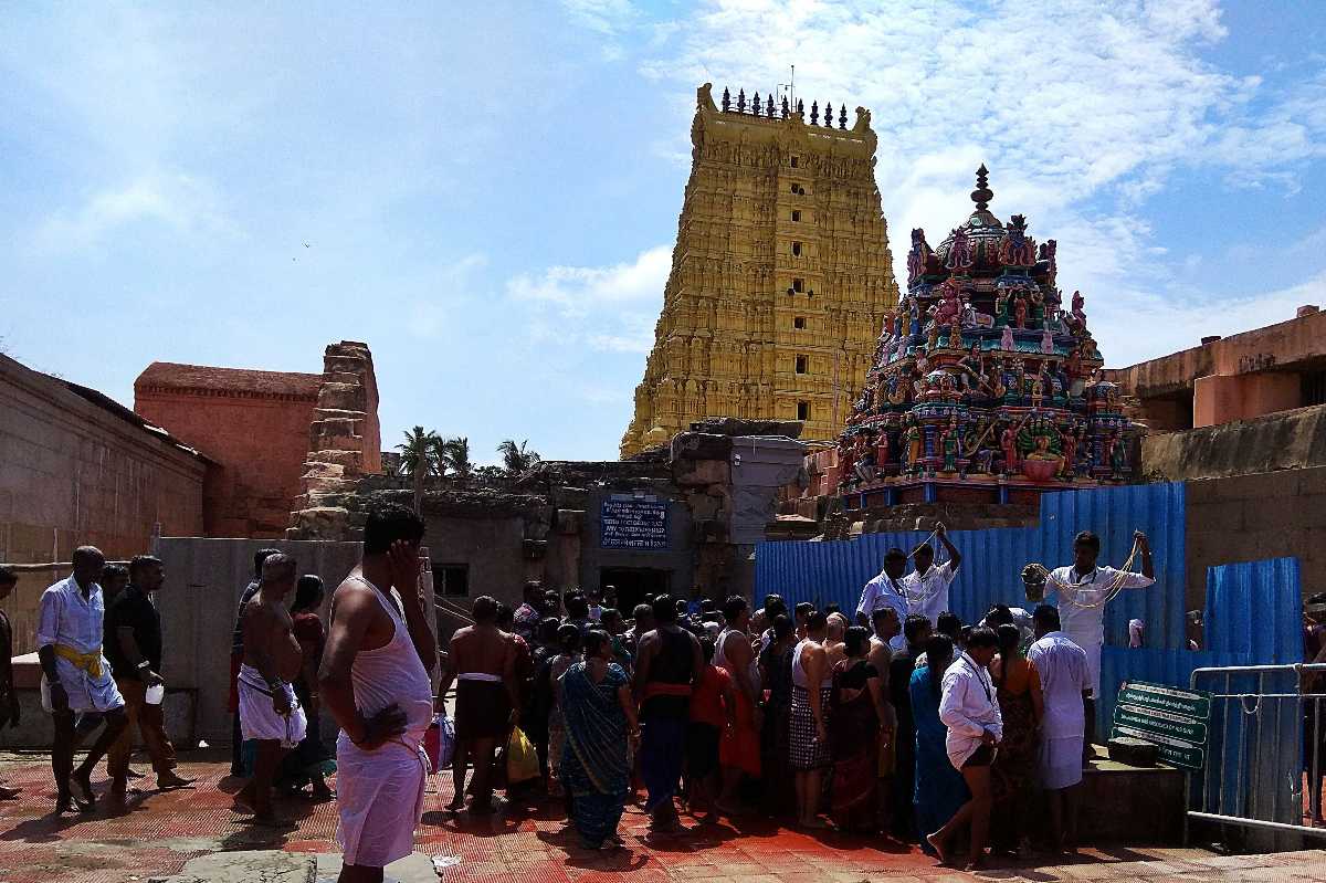 Pilgrims in Rameshwaram Temple