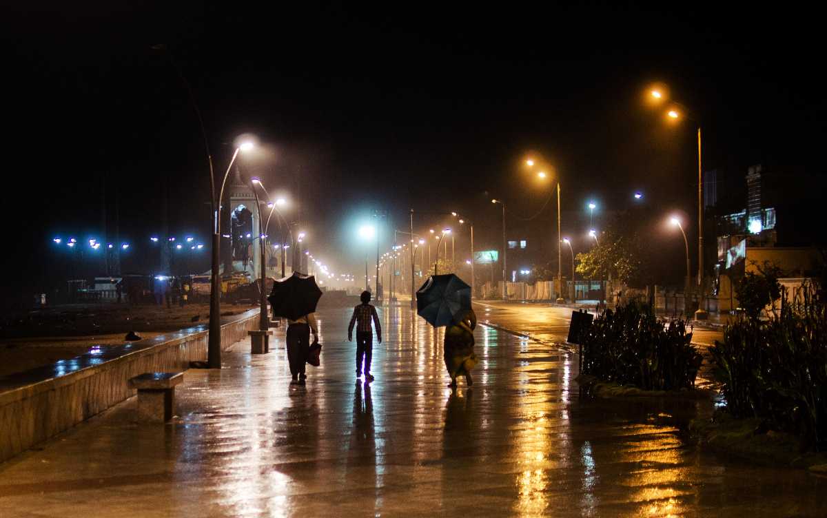 A View after the rains on seaside promanade 