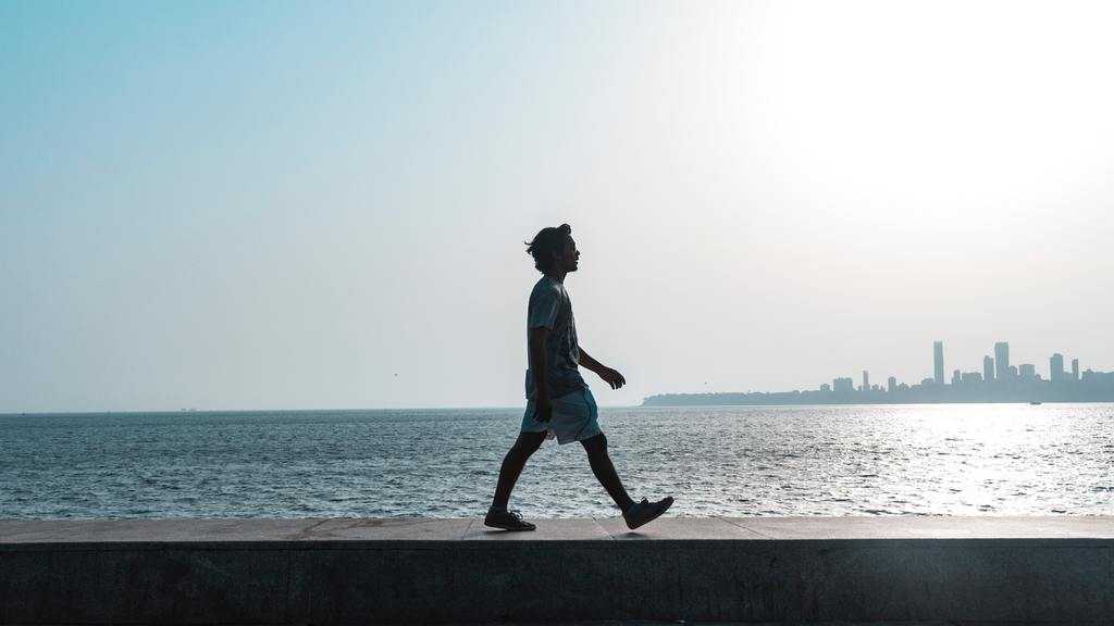 Walking along the beach