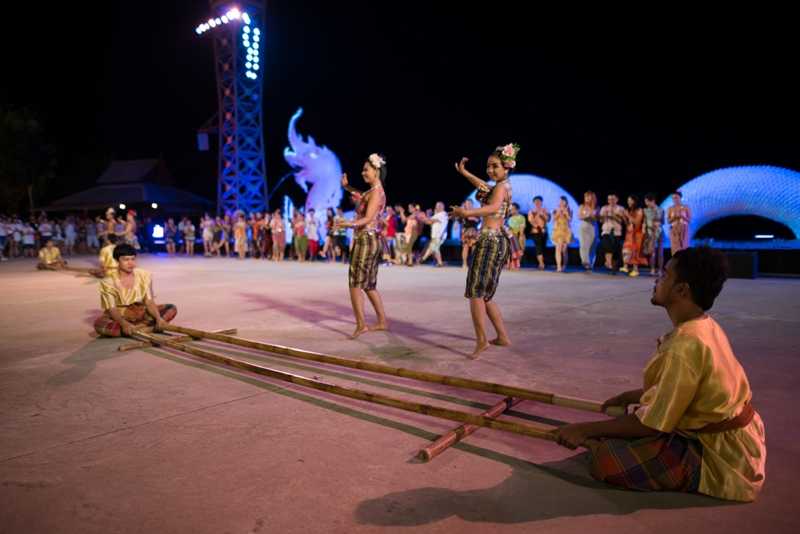 Naga Light and Fountain Show at Siam Niramit, Phuket