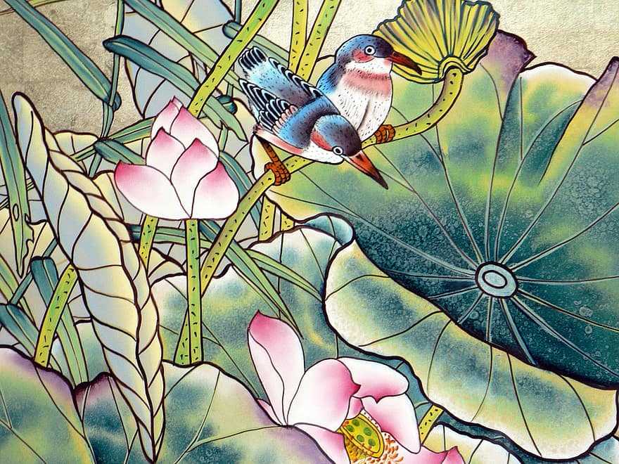 Vietnamese silk paintings