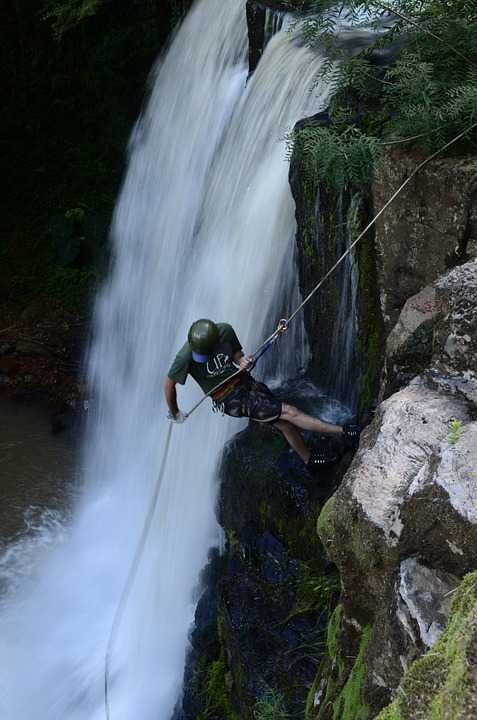 Waterfall canyoning