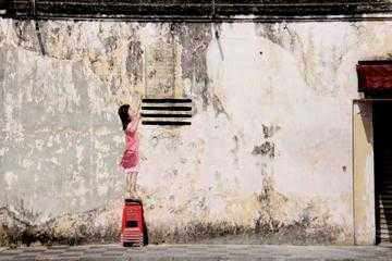 A Girl mural, Art of Oldtown Ipoh